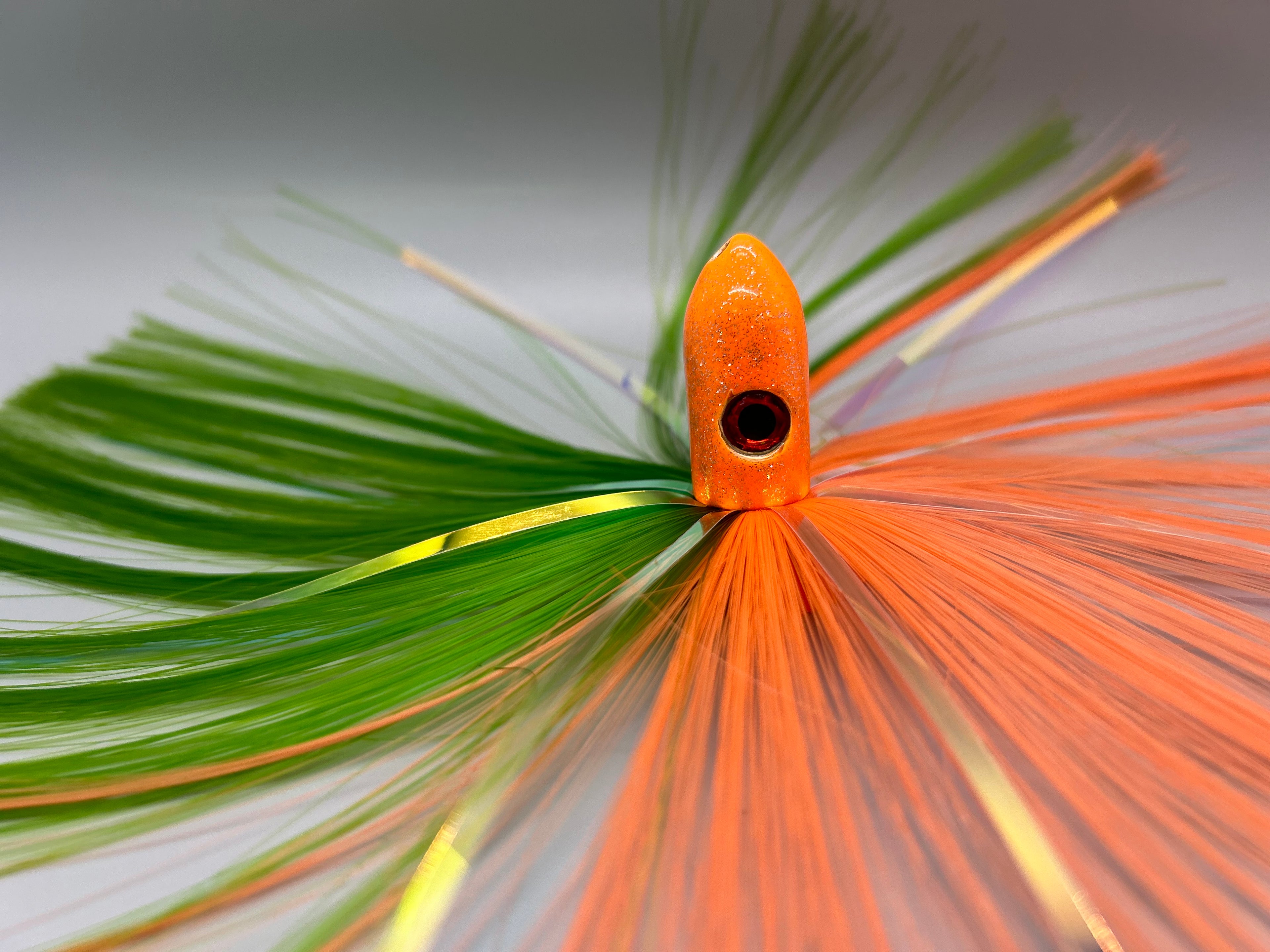 Glow orange head with Orange and Green hair 